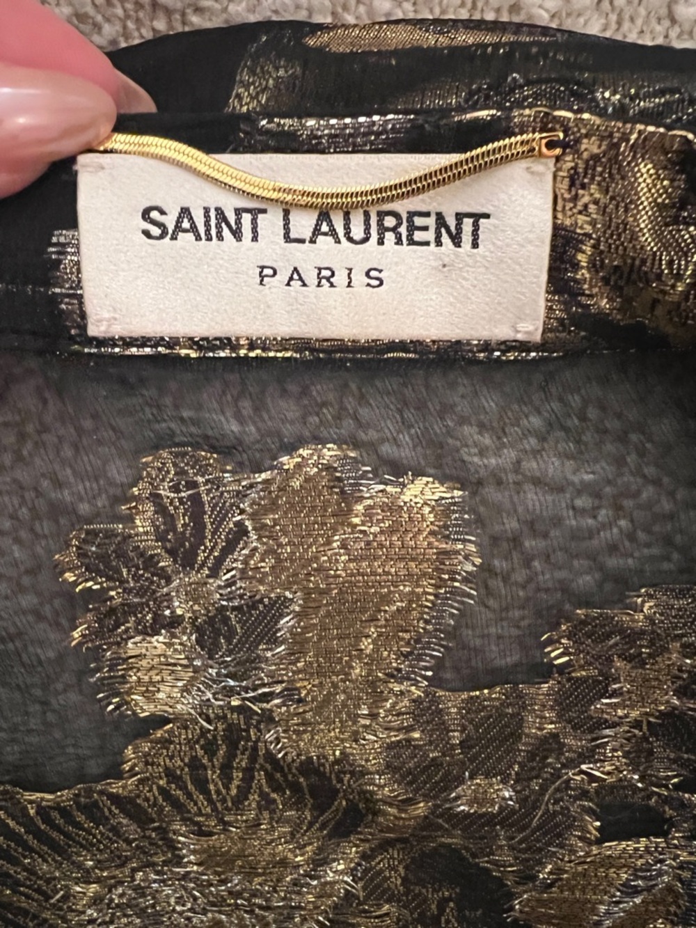 😮Saint Laurent Black Floral Silk Jacquard Mini Flared Dress - 40 - Picture 8 of 13